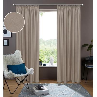 Gardine OTTO HOME "Rudy, 1 Stück, Leinenstruktur, halbtransparent" Gr. 2, taupe, B:140cm H:175cm, Leinenstruktur, Leinen, Polyester, Gardinen, Gardine, Halbtransparent, Leinenlook, Polyester-Leinen Mischung