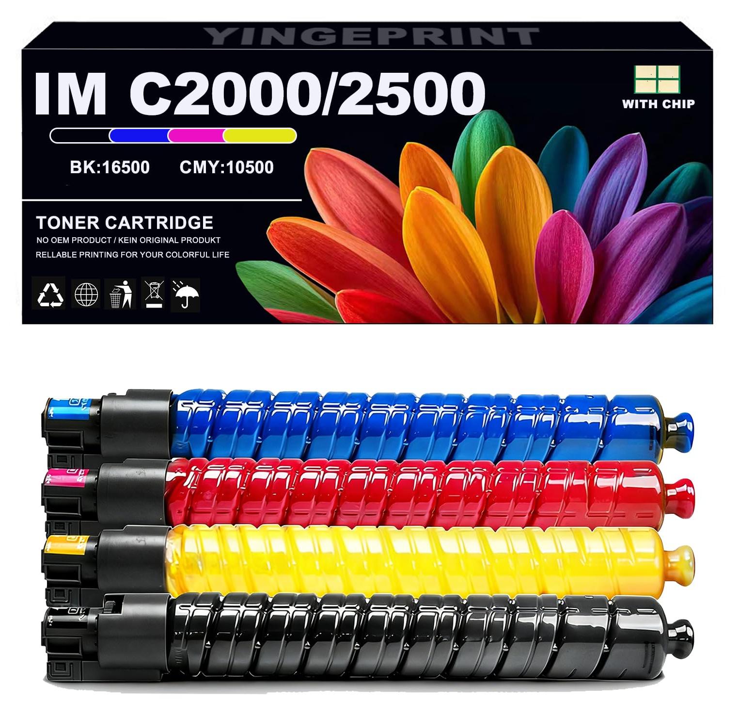 Tonerkartuschen, 4 Stück, für Ricoh IM C2000/IM C2500, Schwarz/Cyan/Magenta/Gelb