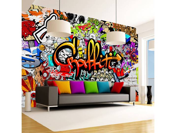 Sur la terrasse Colorful Graffiti 150 x 105cm 150 x 105 cm