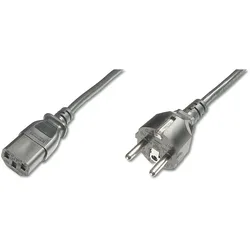 DIGITUS Netzanschlusskabel, CEE 7/7 (Typ-F) - C13 St/Bu, 1.2m, H05VVF3G 0.75qmm, sw