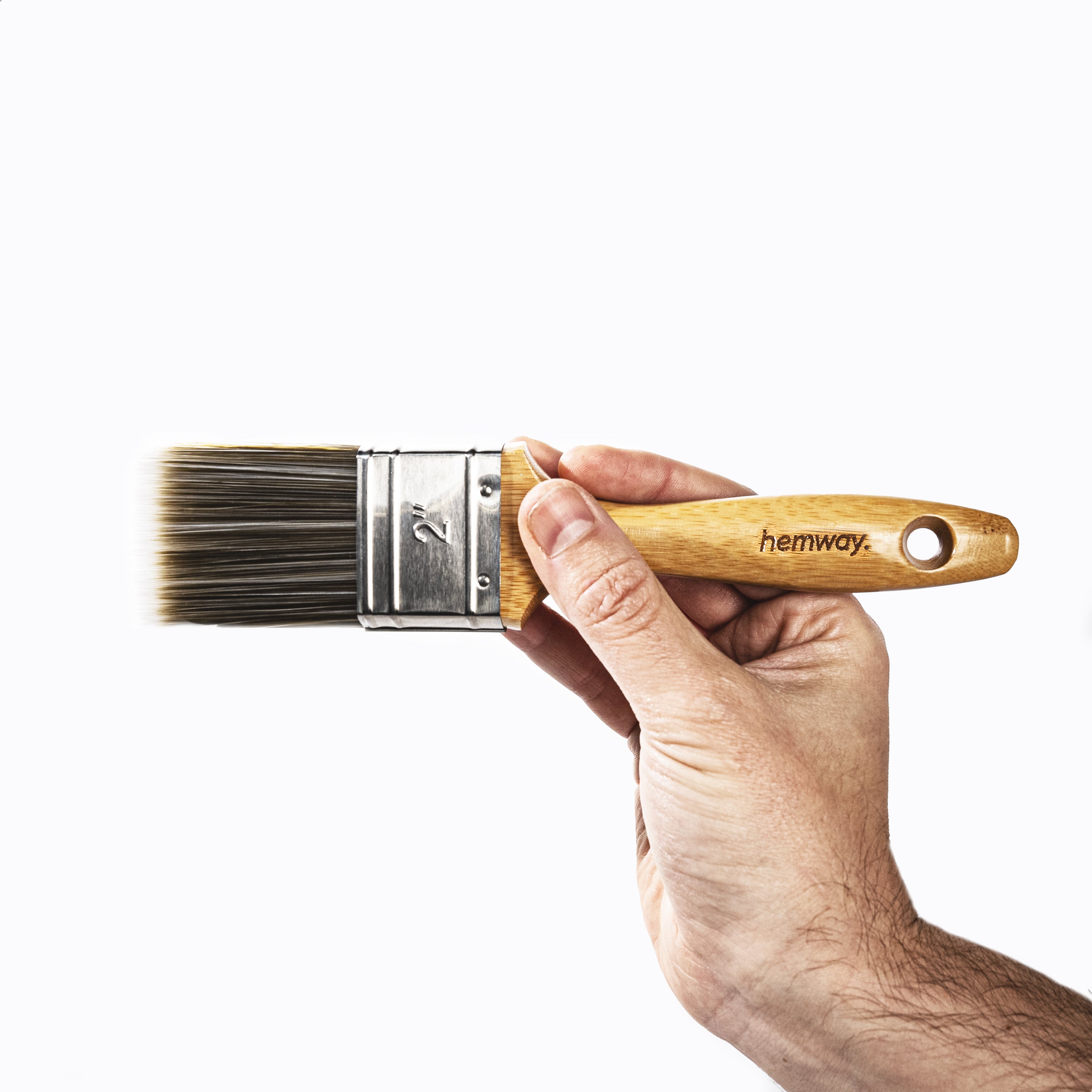 Hemway Premium 2 Inch Bamboo Flat Paint Brush   For Indoor Outdoor Emulsion Paint & Varnish - 2 Inch