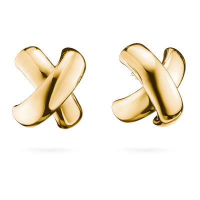 Paar Ohrstecker THOMAS SABO "Gekreuzte Ohrringe gelbgoldfarben", gold (gelbgoldfarben), Ohrringe, Damen, Metall