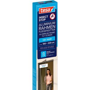 Tesa Fliegengitter Insect Stop Aluminium Tür, für Türen, mit Rahmen, anthrazit, 100 x 220 cm
