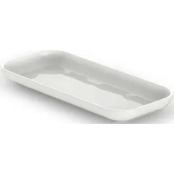 Porzellan Badezimmertablett 24,2 cm oval weiß