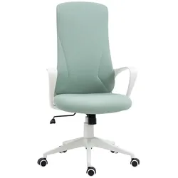 Vinsetto Bürostuhl Ergonomisch Lendenwirbelstütze hoher Rückenlehne Armlehnen Kippfunktion Stoffbezug Grün