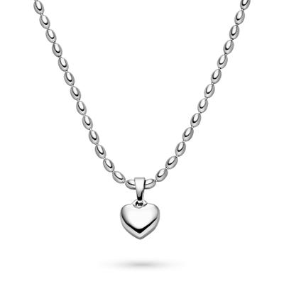Kette mit Anhänger TAMARIS "Schmuck Geschenk Edelstahl Halskette Tiny Steel Heart, Herz", silber (edelstahlfarben), Halsketten, Damen, Edelstahl, L: 45 B: 2mm, B:2mm