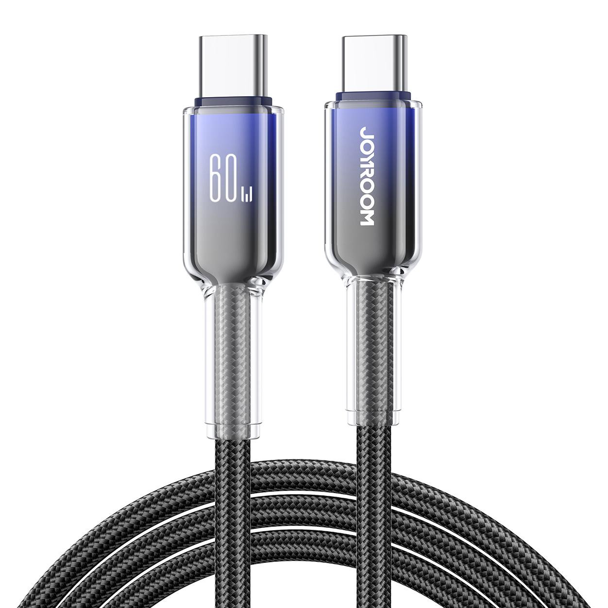 Joyroom USB-C naar USB-C oplaadkabel, 1,2 meter, zwart