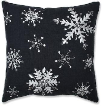 Pillow Perfect Jeweled Christmas 16-inch Throw Pillow Grey