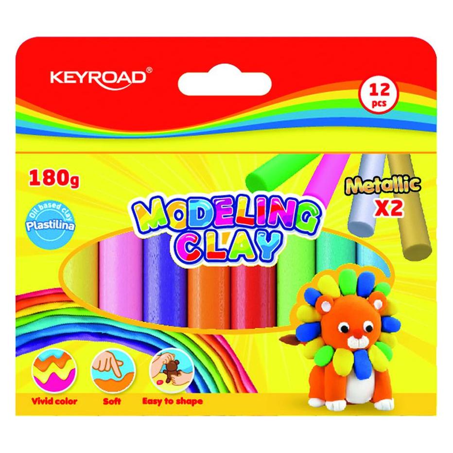 Keyroad Plastilin, rund, 12x15g, dose, farbmischung (45650264)