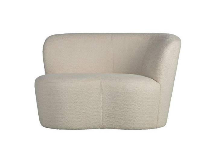 WOOOD Sofa Stone - Bouclé-Stoff Creme, Rechts, Weiche, runde Formen, kompakte Große