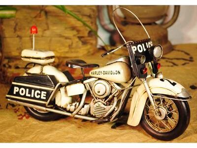 Bronzhaus Decorative Police Motorcycle Collectible Artwork Hand Made Sculpture Decor