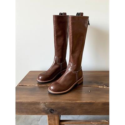 Kniehohe Reitstiefel aus hochwertigem Leder für Damen – Overknee-Schuhe im urbanen Fashion-Stil für Damen-Streetwear und City-Outfits