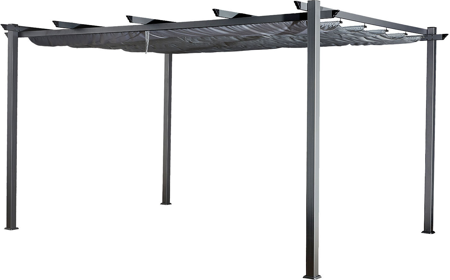 Freistehende Pergola 3 × 4m CASSIS grau - Aluminiumstruktur
