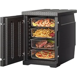 VEVOR Isolierter Thermobox Isolierbox Lebensmittelbehälterträger, 90 L für Catering, LLDPE-Lebensmittelbehälterträger mit Doppelschnallen, Frontlader-Speisewärmer für Restaurant, Kantine usw.