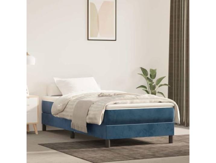 KTHLBRH Taschenfederkernmatratze Mittel Blau 80x160 cm Samt Samtbezug weich, Taschenfedern langlebig, Schaumstoff stützend, mittelharter Härtegrad, 80x160 cm