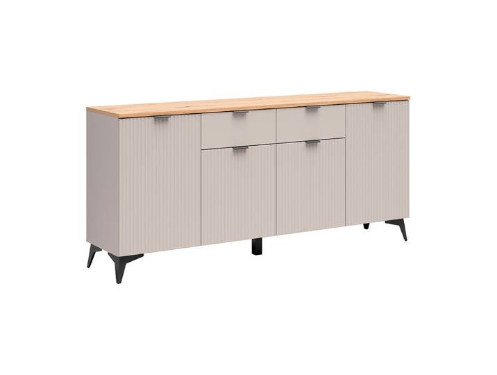 Buffet 4 portes 2 tiroirs Vicky Cachemire et Bois