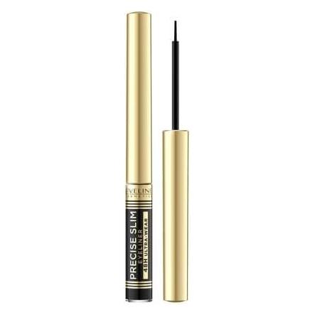 Eveline Precise Slim Long-Lasting Eyeliner In Ink Bottle Vinyl Black 2.8ml (Vinyl Black) (58321702)