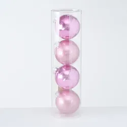 Boltze Große Weihnachtskugeln Ø 10 cm, 4 tlg, Rosa