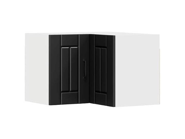 Leasha Eckschrank für Küche, Wandschrank, Küchenoberteil, Lucca, Schwarz, 57 x 57 x 40 cm