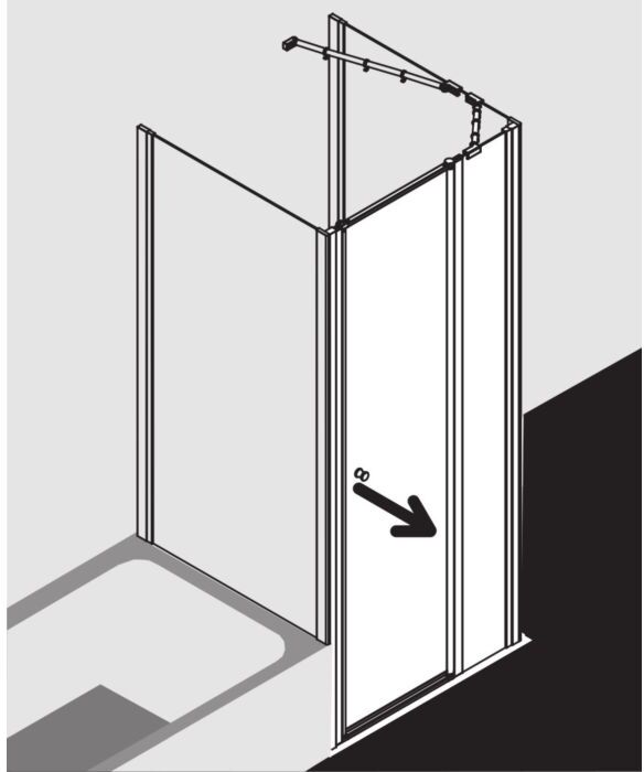Kermi Ibiza 2000 Schwingtür STR I2STR090181AK 90x185cm, mit Festfeld rechts, ESG klar