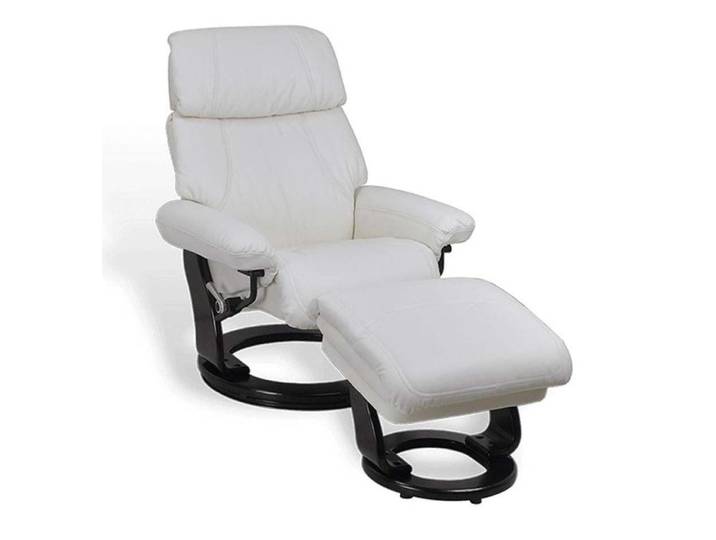 Fauteuil relax confortable en cuir blanc
