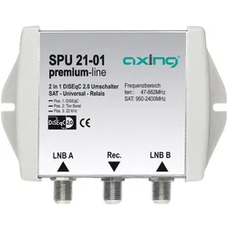Axing SPU 21-01 DiSEqC 2.0 Umschalter, 5,10cm (2") 1, TV Receiver Zubehör, Grau