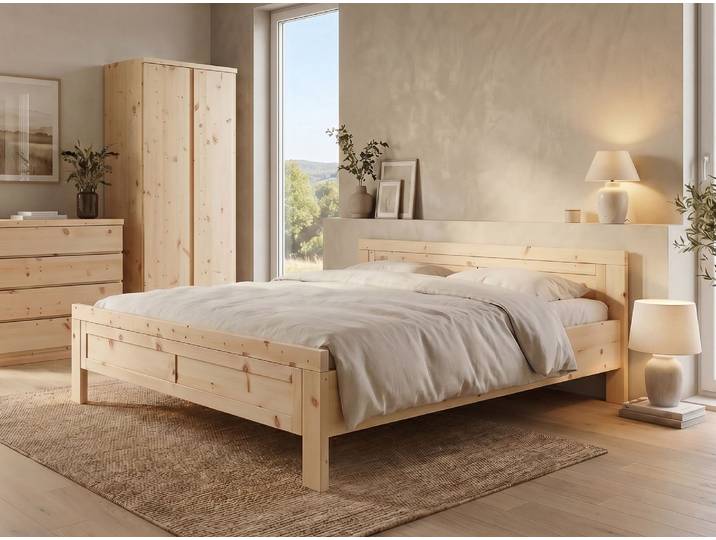 Zirbenbett „Christina“ 80 x 190 cm Massivholz Zirbe