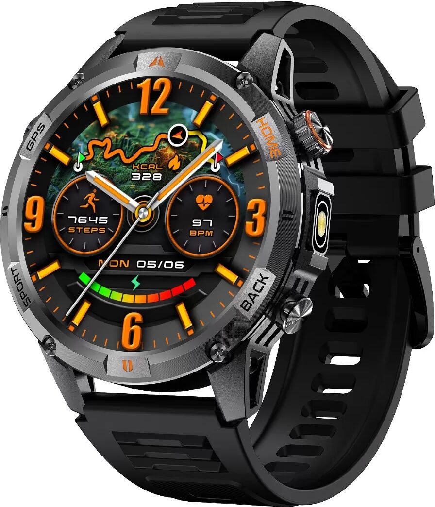 INF Multifunktionale Smartwatch mit Herzfrequenz-, Blutdruck- und Schlafüberwachung kompatibel mit GloryFit APP Schwarz