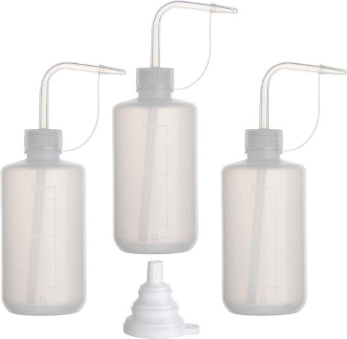 Safety Wash Bottle 250ml Plastic Squeeze met Silicone Trechter