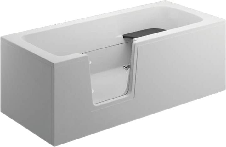 Aqua For You | Badewanne Vovo - 150x75 cm - Weiß - Komfort für Senioren - mit Tür und Antibakterieller Beschichtung - mit Verkleidung