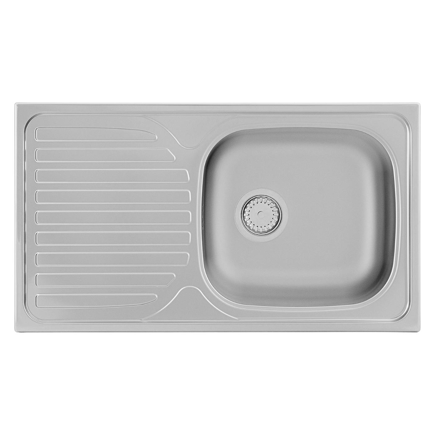 Kernau KSSC 403 1B1D Smooth Stainless Steel Kitchen Sink - 1 Bowl 1 Drainer, Pro Series (Einbauspüle) (5902701800055)