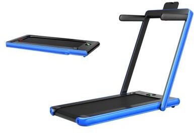 Costway 2.25HP 2 in 1 Folding Treadmill with APP Speaker Remote Control-Navy