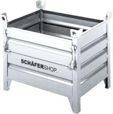 Transport- und Stapelbehälter Schäfer Shop Select, mit Klappe, L 1050 x B 850 x H 670 mm, feuerverzinkt