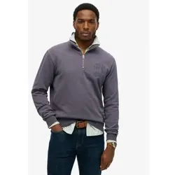 Superdry für Herren. M2014089A Sweatshirt Athletic Ess Half Zip grau (M), Lässig, Baumwolle, Kurzarm