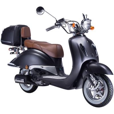Motorroller GT UNION "Strada 45", schwarz (schwarz, silberfarben, braun), Motorroller, 45 km/h, Luftgekühlter Motor, B:88cm H:111cm L:189cm