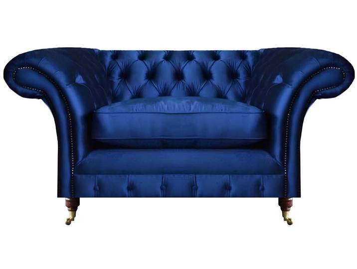 Xlmoebel Chesterfield-Sessel Blauer Chesterfield-Sessel aus hochwertigem Material (Sessel), Hergestellt in Europa