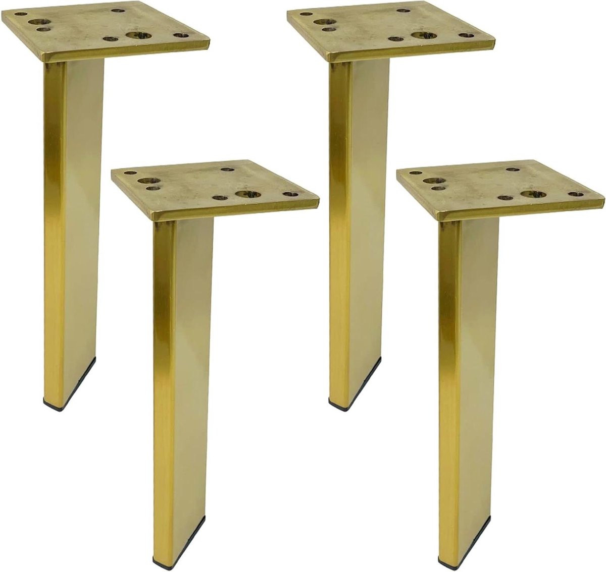 Set van meubelpoten voor het verhogen van meubels, goud, Hoogte: 10 cm