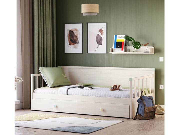 Möbel-Zeit Daybett MONTE Natur Tagesbett – 100x200 cm mit optionalem Bettkasten