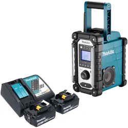 Makita DMR 116 RG Akku Baustellenradio 14,4 - 18 V AM FM AUX + 2x Akku 6,0 Ah + Ladegerät (AM, FM), Radio