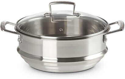 Le Creuset Stainless Steel Large Multi Steamer with Glass Lid