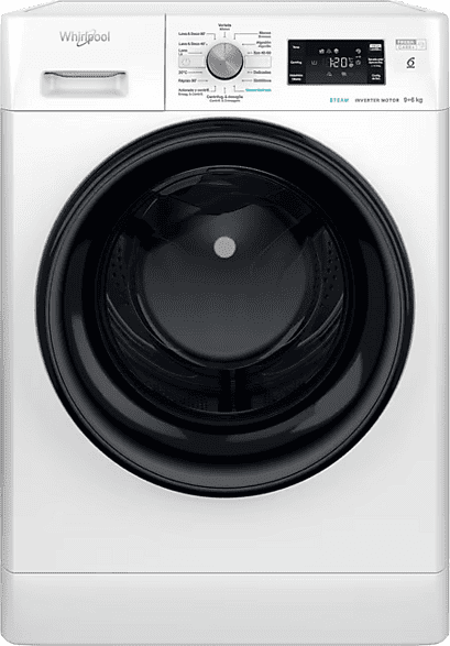 Lavadora secadora - Whirlpool FFWDB 964489 BV SPT, 9 kg/6kg, 1300 rpm, 14 Programas, 6th Sense, Blanco