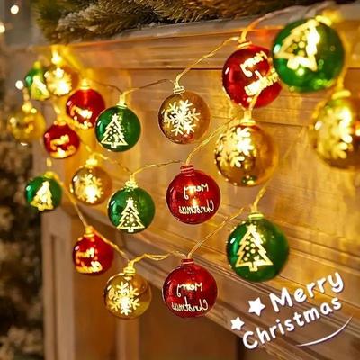 Multicon Wholesale Hub Christmas Holiday Cartoon Snowman Light String, Scene Atmosphere Decoration Light, LED Christmas Light String round Ball 1.5m10led