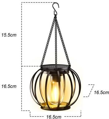 Outdoor Solar Garden Lights Outdoor Solar Lantern LED Light Daylight Sensor, Waterproof Garden Lamps 3000k Landscape Iron Art Hanging Chain Decor type 1