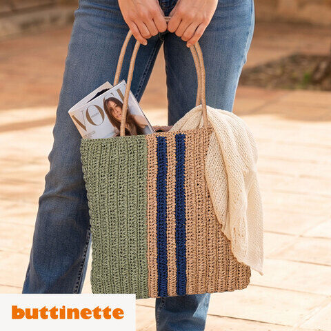 Häkelanleitung – Tasche aus buttinette Papiergarn