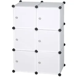 Helloshop26 - Kleiderschrank zum Selbstbauen mit Kunststofftüren 6 Türen weiß 19_0000378