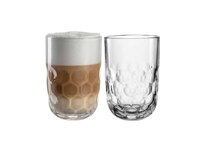 Latte-Macchiato-Glas LEONARDO Latte Macchiato Gläser (1) Gocce 390 ml 2er Set transparent , bunt (transparent), 2 tlg., Glas, Trinkgefäße, Latte-Macchiato-Glas