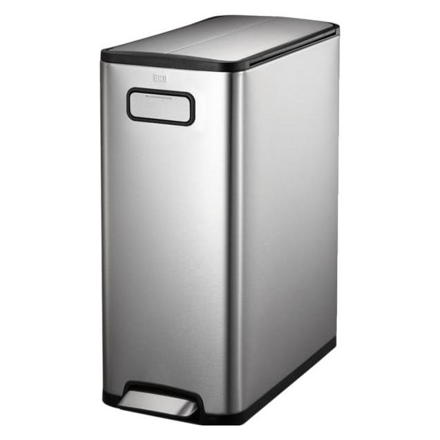 EKO Ecofly Step Bin 30 L Edelstahl matt Treteimer inklusive Inneneimer, mit Fusspedal an der Breitse (30 l) (1999916140)