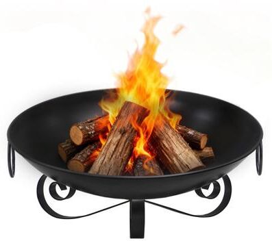 Costway 24 Inch Heavy-Duty Metal Fire Pit Bowl Outdoor Wood-Burning Firepit with Handles