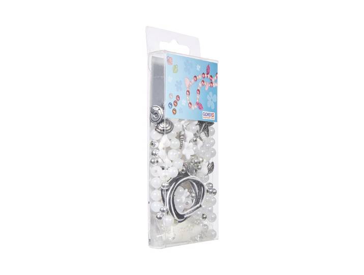 Glorex Perlen-Set Türkis-Weiss-Silber