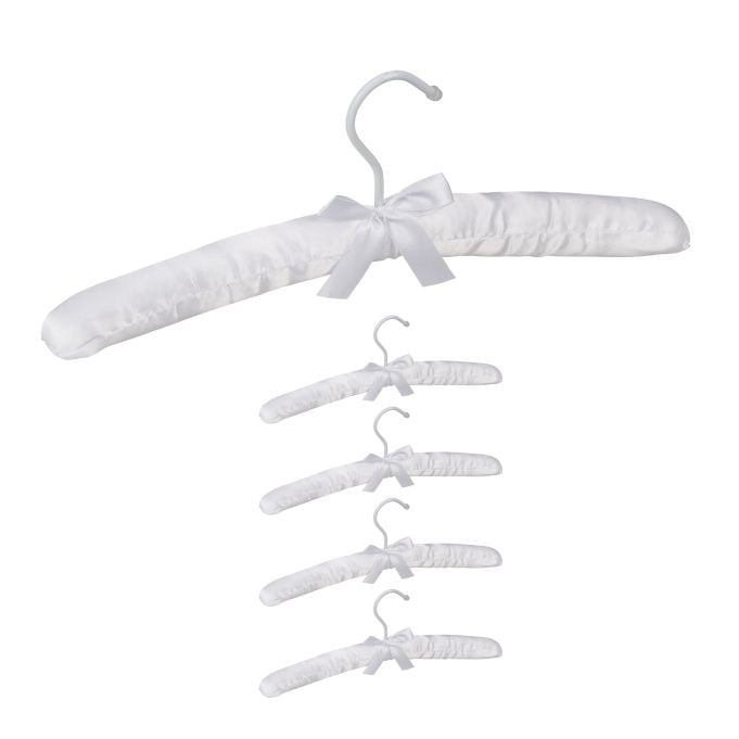 Relaxdays 15x Kledinghangers Satijn Wit met 360 graden Draaibare Haak Breedte: 38 cm